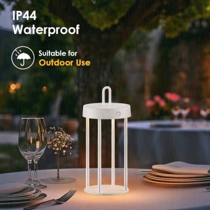 Dimbare oplaadbare tafellamp met aanraakbediening voor buiten GENTLE LED/1,5W/3,7V 3000 mAh IP44 wit