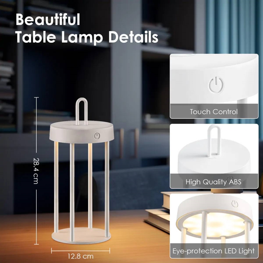 Dimbare oplaadbare tafellamp met aanraakbediening voor buiten GENTLE LED/1,5W/3,7V 3000 mAh IP44 wit