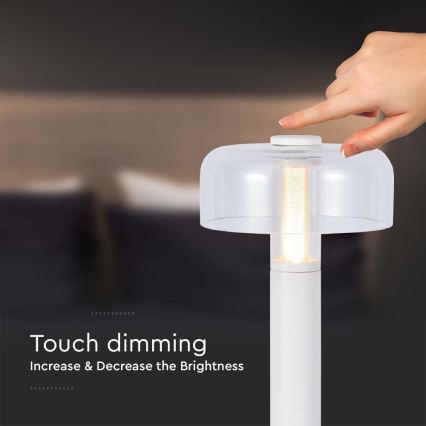 LED Dimbare Oplaadbare Touch Tafellamp LED/1W/5V 3000K 1800 mAh wit