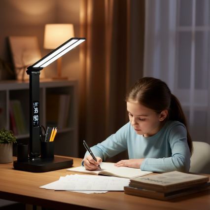 Dimbare oplaadbare LED-tafellamp NOBLITE P LED/5W/5V 3000/4000/6000K 2200 mAh zwart