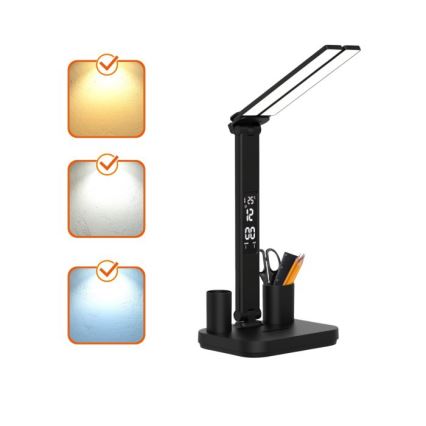 Dimbare oplaadbare LED-tafellamp NOBLITE P LED/5W/5V 3000/4000/6000K 2200 mAh zwart