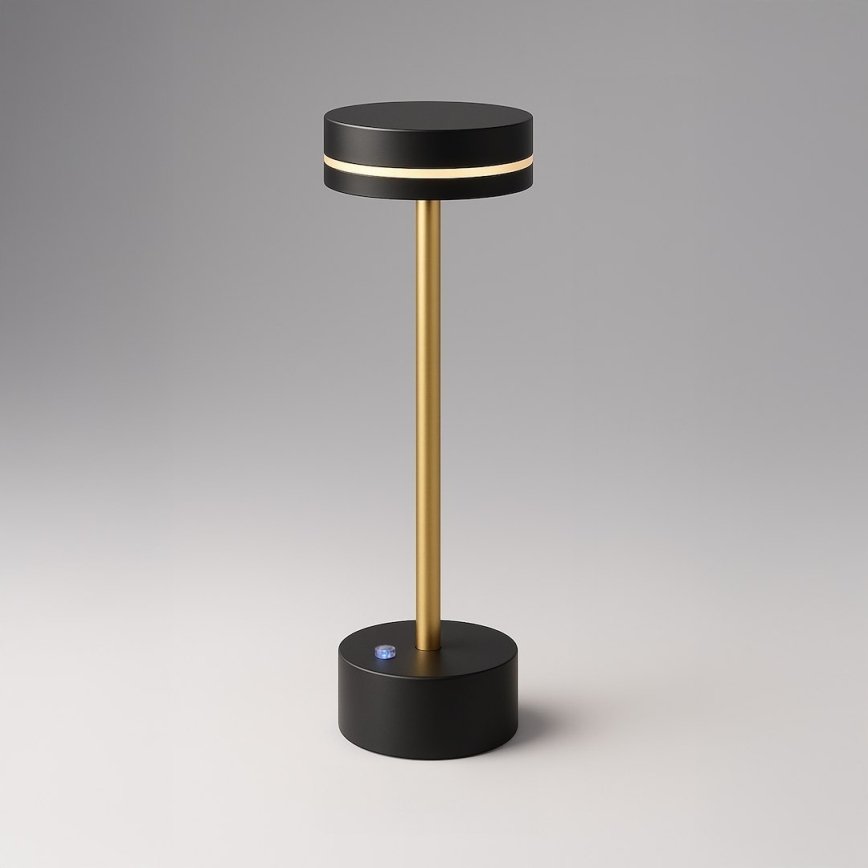 LED dimbare oplaadbare bureaulamp SAM LED/5W/5V 3600 mAh zwart/goud