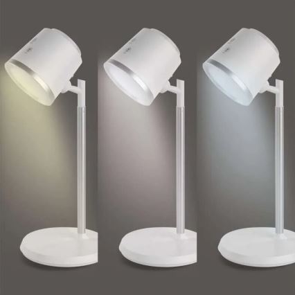 LED Dimbare oplaadbare tafellamp 4in1 LED/6W/3,7V 3000K/4000K/6500K 1500mAh wit