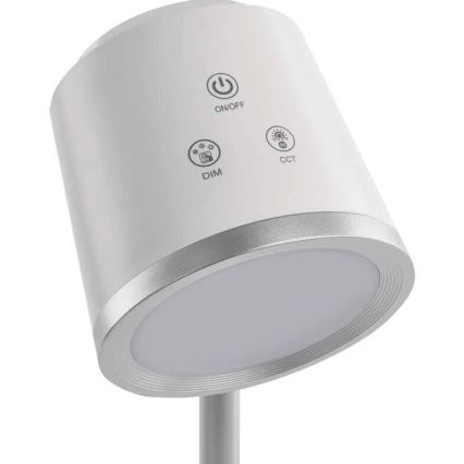 LED Dimbare oplaadbare tafellamp 4in1 LED/6W/3,7V 3000K/4000K/6500K 1500mAh wit