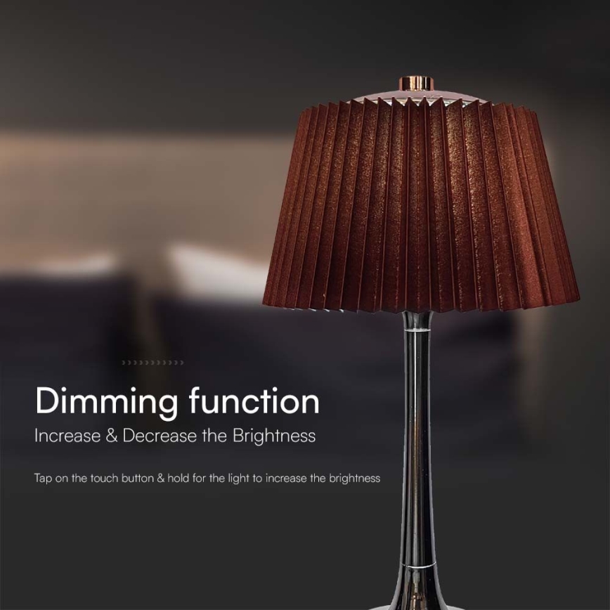 LED Dimbare oplaadbare touch tafellamp LED/1,5W/5V 3000/4000/6000K 1800 mAh bruin
