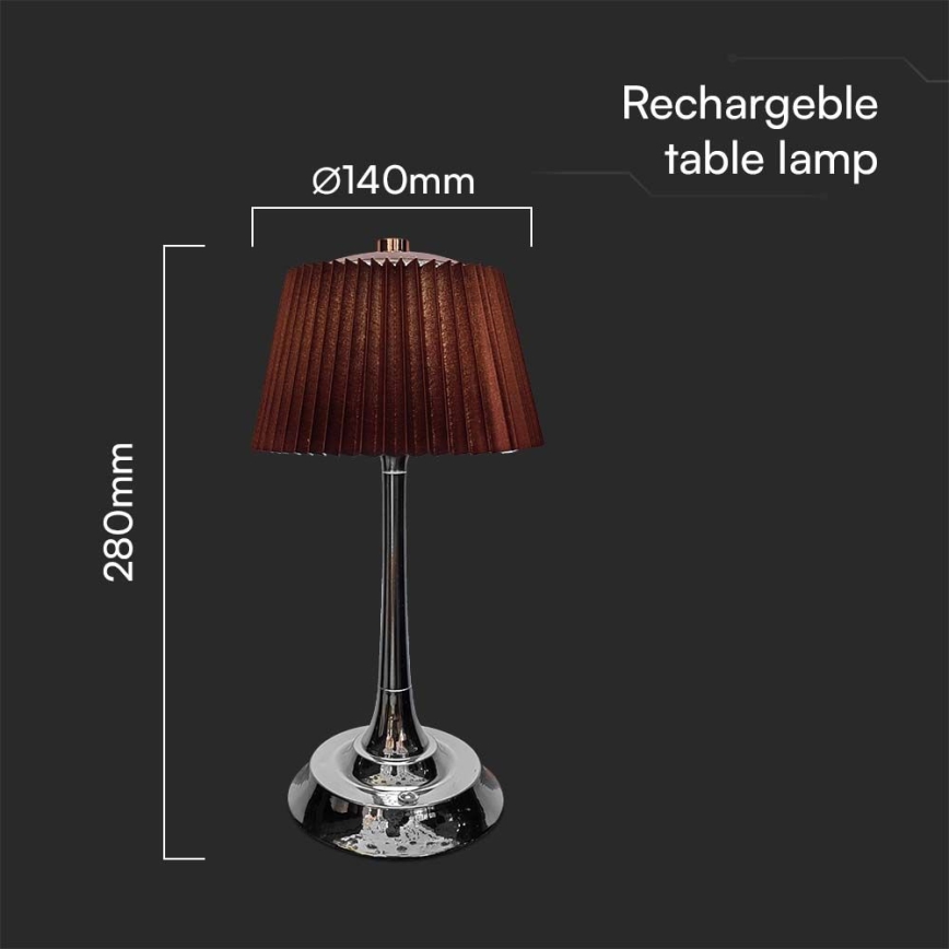 LED Dimbare oplaadbare touch tafellamp LED/1,5W/5V 3000/4000/6000K 1800 mAh bruin