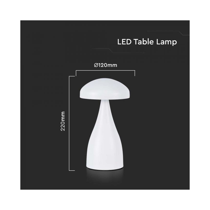 LED Dimbare oplaadbare touch tafellamp LED/1W/5V 3000-6000K 1800 mAh wit