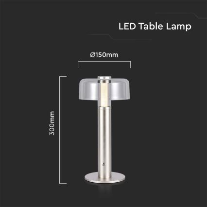 LED Dimbare oplaadbare touch tafellamp LED/1W/5V 3000K 1800 mAh goud