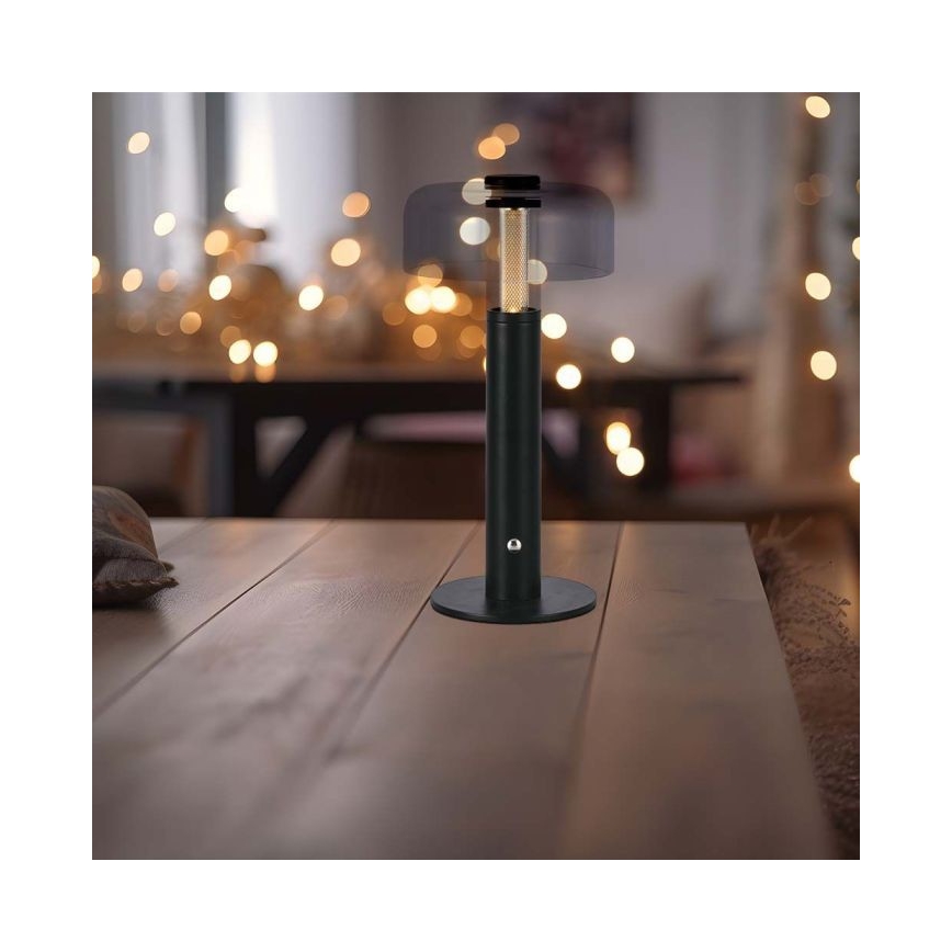 LED Dimbare oplaadbare touch tafellamp LED/1W/5V 3000K 1800 mAh zwart
