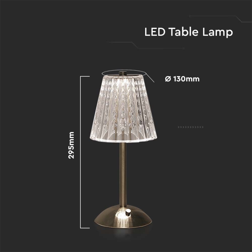 LED Dimbare oplaadbare touch tafellamp LED/2,4W/5V 3000-6000K 1800 mAh glanzend chroom