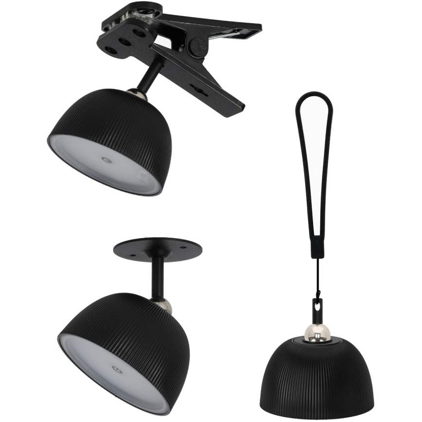 LED Dimbare oplaadbare tafellamp 4in1 LED/3,5W/5V 3000/4000/6500K IP54 1800 mAh zwart