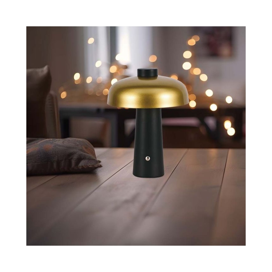 LED Dimbare oplaadbare touch tafellamp LED/3W/5V 3000-6000K 1800 mAh zwart/goud
