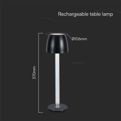 LED Dimbare oplaadbare touch tafellamp LED/3W/5V 3000K 1800 mAh wit