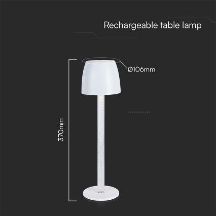 LED Dimbare oplaadbare touch tafellamp LED/3W/5V 3000K 1800 mAh zwart
