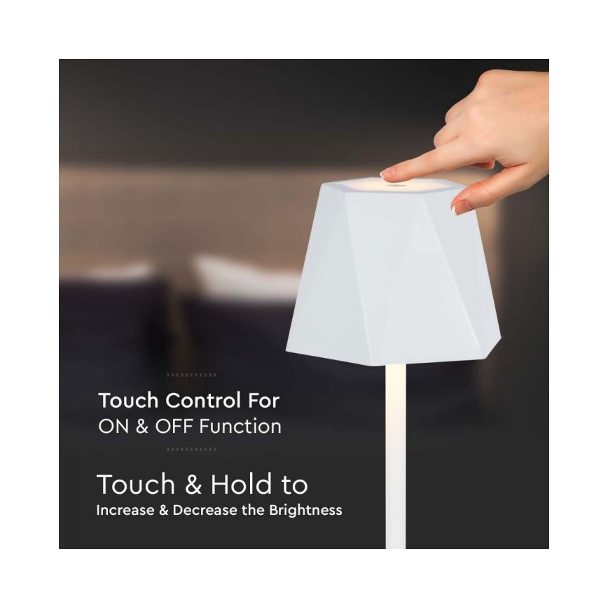 LED Dimbare oplaadbare touch tafellamp LED/4W/5V 3000-6000K 1800 mAh wit