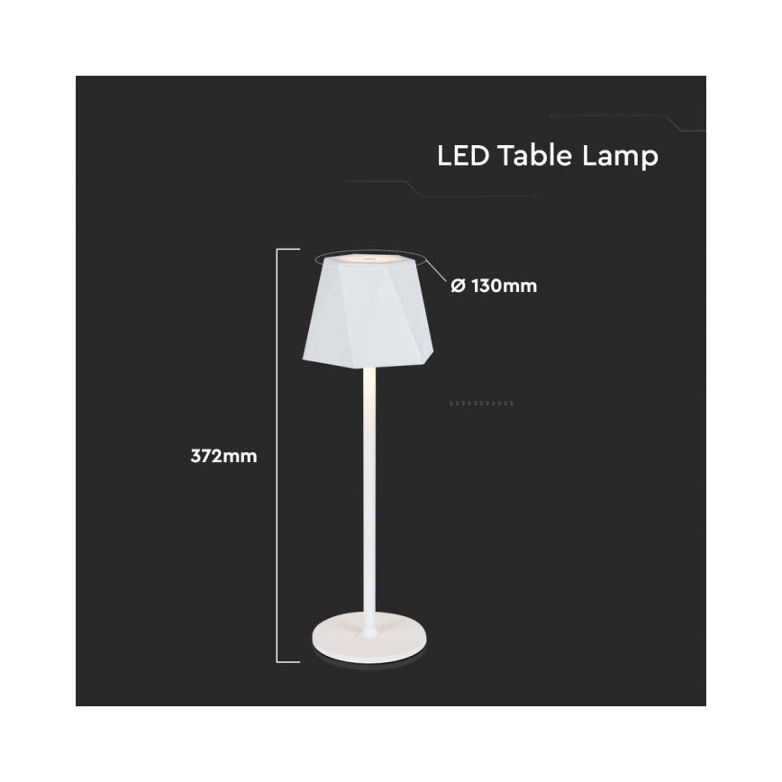 LED Dimbare oplaadbare touch tafellamp LED/4W/5V 3000-6000K 1800 mAh wit