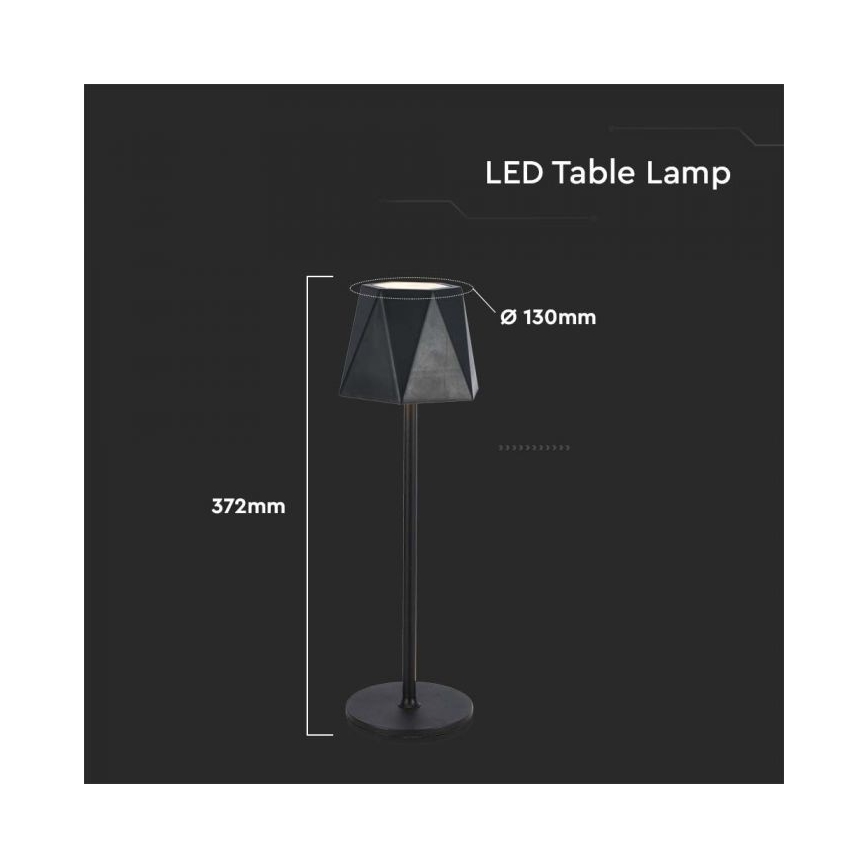 LED Dimbare oplaadbare touch tafellamp LED/4W/5V 3000-6000K 1800 mAh zwart