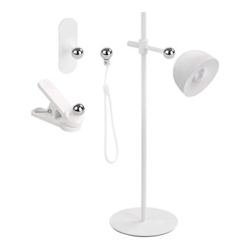 LED Dimbare oplaadbare tafellamp magnetisch 4in1 LED/4,2W/3,7V 4000K 1200mAh wit
