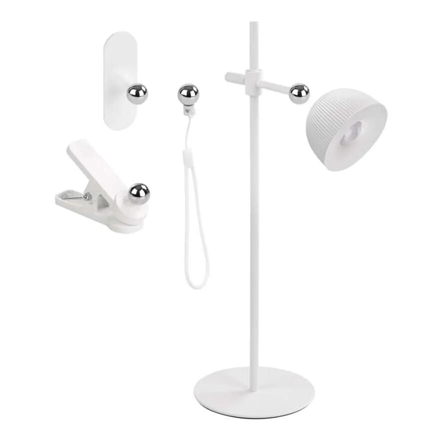 LED Dimbare oplaadbare tafellamp magnetisch 4in1 LED/4,2W/3,7V 4000K 1200mAh wit