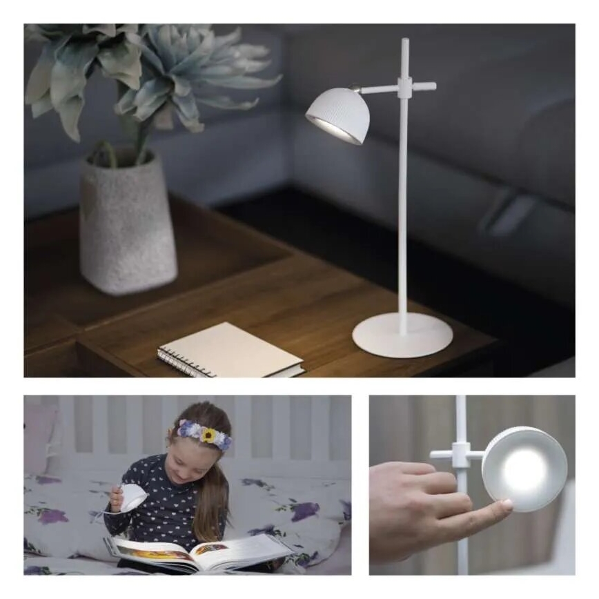 LED Dimbare oplaadbare tafellamp magnetisch 4in1 LED/4,2W/3,7V 4000K 1200mAh wit