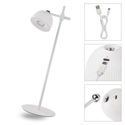 LED Dimbare oplaadbare tafellamp magnetisch 4in1 LED/4,2W/3,7V 4000K 1200mAh wit
