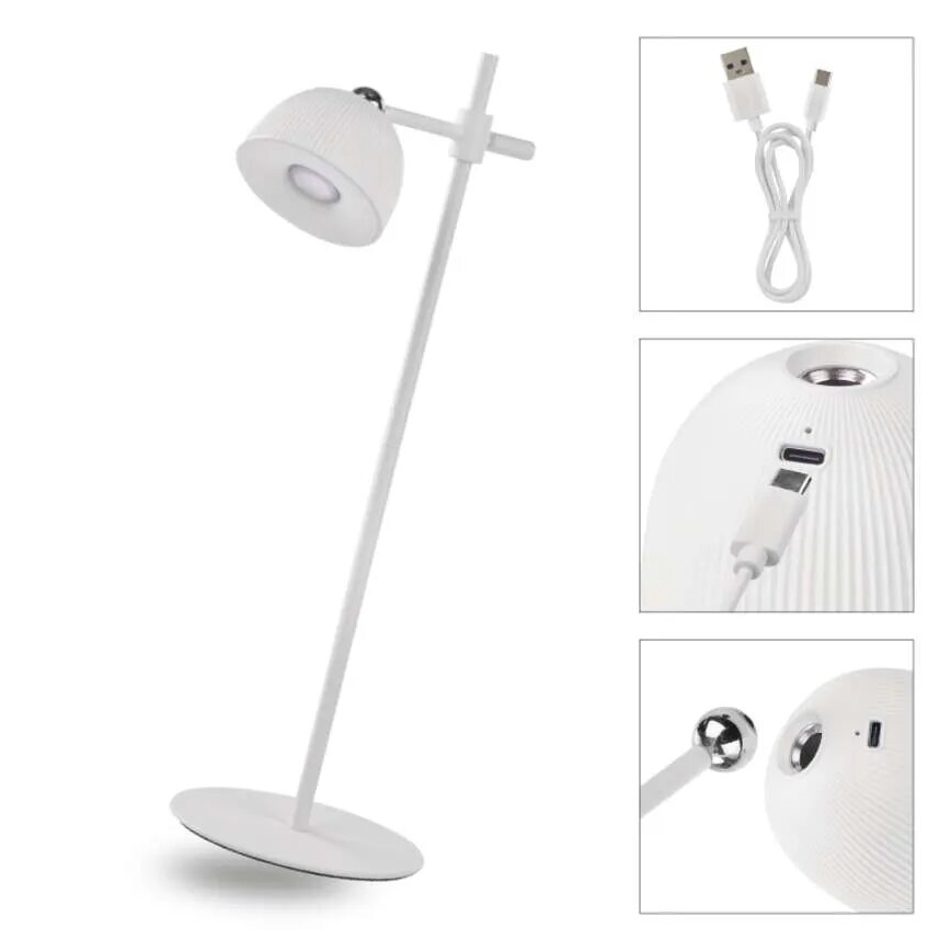 LED Dimbare oplaadbare tafellamp magnetisch 4in1 LED/4,2W/3,7V 4000K 1200mAh wit