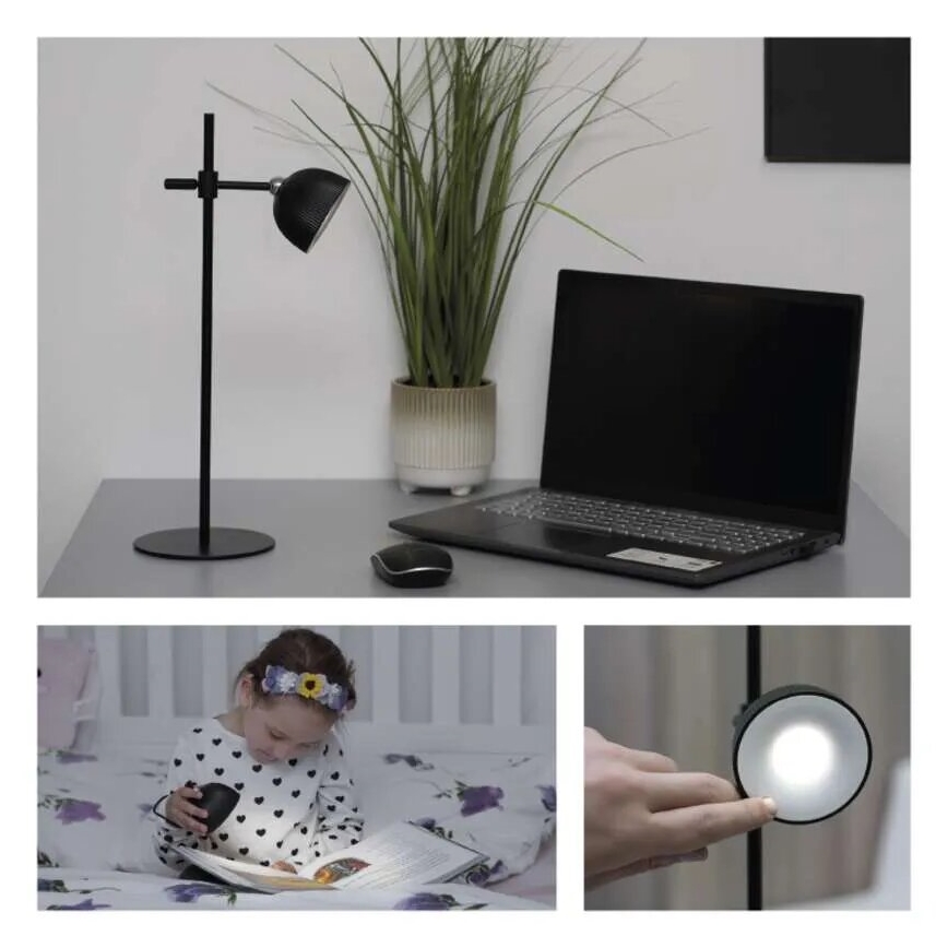 LED Dimbare oplaadbare tafellamp magnetisch 4in1 LED/4,2W/3,7V 4000K 1200mAh zwart