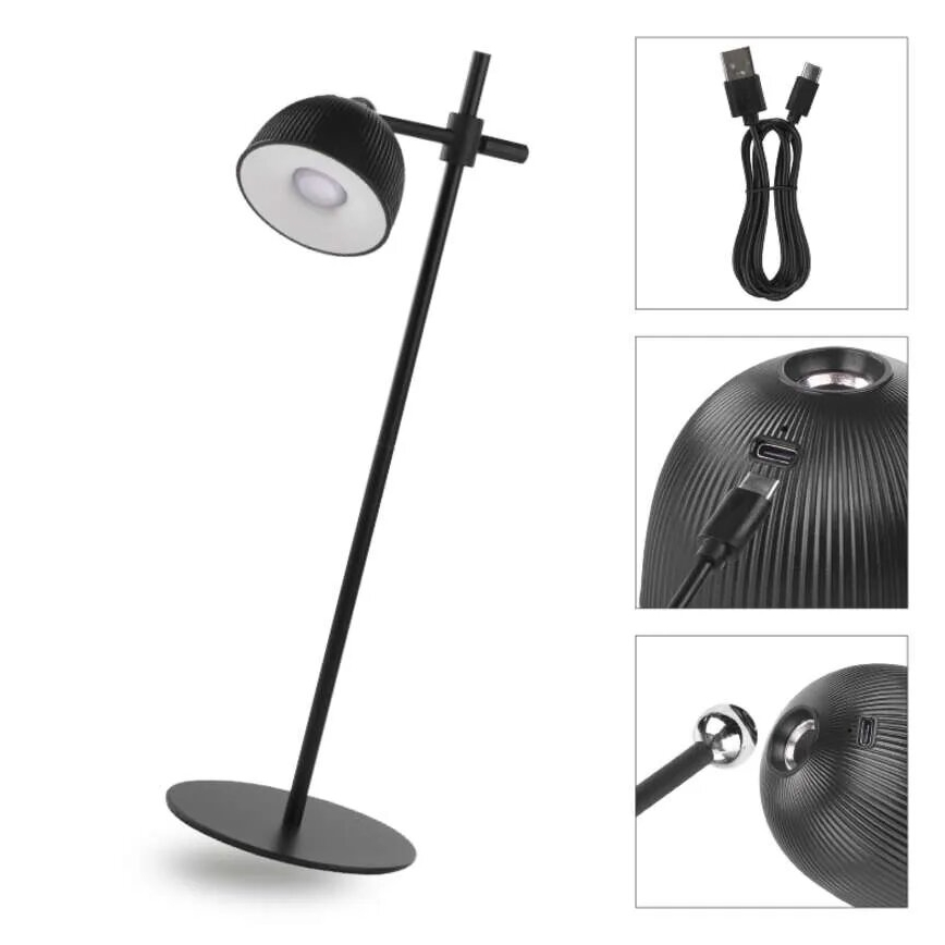 LED Dimbare oplaadbare tafellamp magnetisch 4in1 LED/4,2W/3,7V 4000K 1200mAh zwart