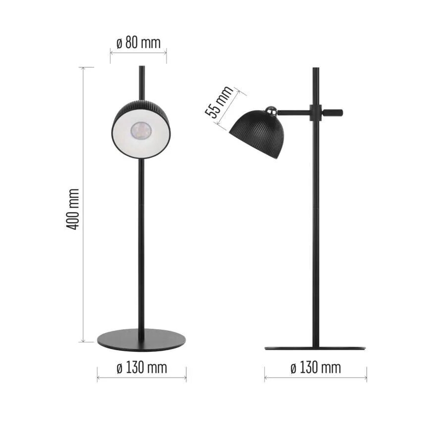 LED Dimbare oplaadbare tafellamp magnetisch 4in1 LED/4,2W/3,7V 4000K 1200mAh zwart