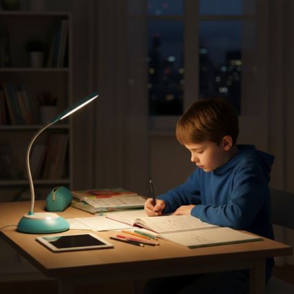 LED Dimbare oplaadbare tafellamp VISUA LED/5W/5V 3000-5000K 1200 mAh blauw