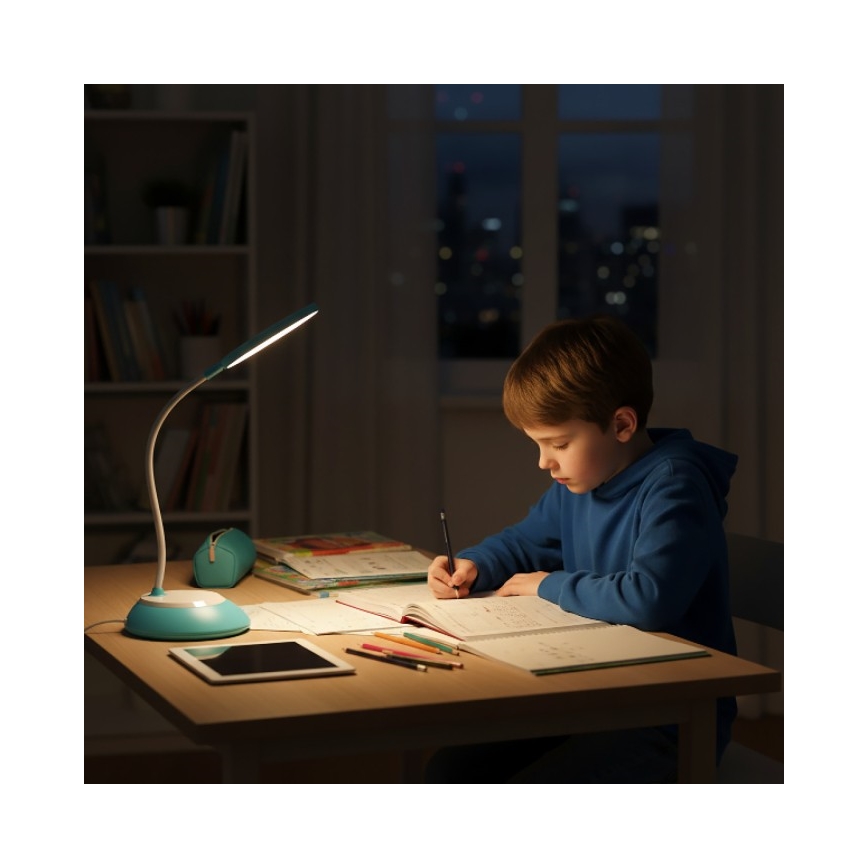 LED Dimbare oplaadbare tafellamp VISUA LED/5W/5V 3000-5000K 1200 mAh blauw