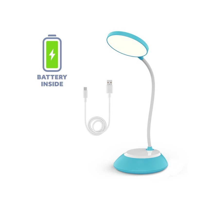 LED Dimbare oplaadbare tafellamp VISUA LED/5W/5V 3000-5000K 1200 mAh blauw
