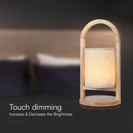 LED Dimbare oplaadbare touch tafellamp LED/1,5W/5V 3000K 1800 mAh beige