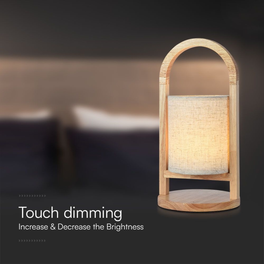 LED Dimbare oplaadbare touch tafellamp LED/1,5W/5V 3000K 1800mAh beige