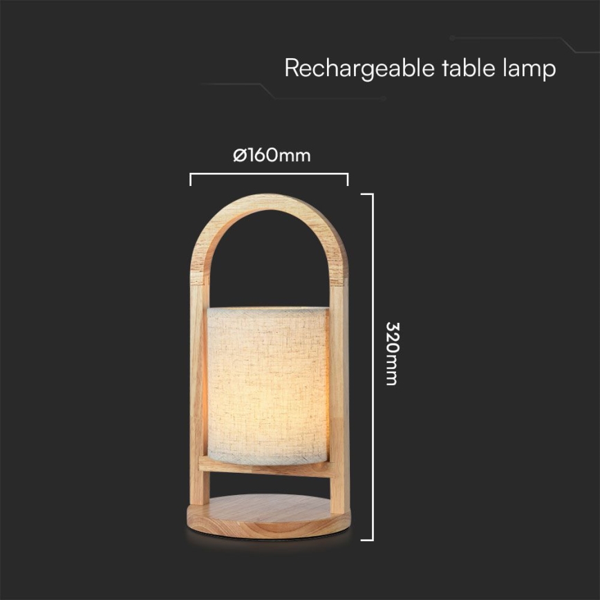 LED Dimbare oplaadbare touch tafellamp LED/1,5W/5V 3000K 1800mAh beige