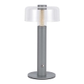 LED Dimbare oplaadbare touch tafellamp LED/1W/5V 3000K 1800 mAh grijs