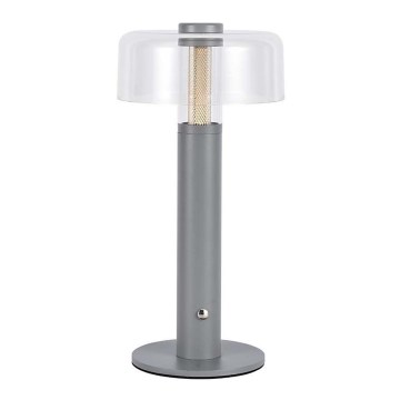 LED Dimbare oplaadbare touch tafellamp LED/1W/5V 3000K 1800 mAh grijs