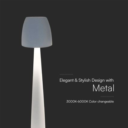LED Dimbare oplaadbare touch tafellamp LED/3W/5V 3000-6000K 1800 mAh wit