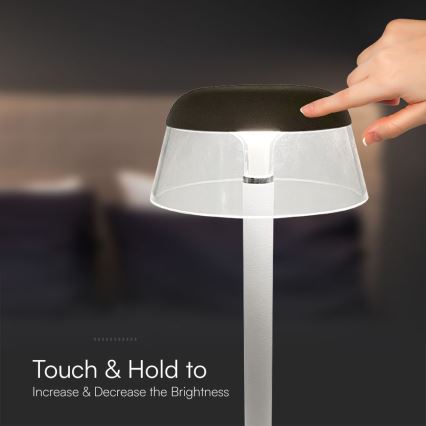 LED Dimbare oplaadbare touch tafellamp LED/3W/5V 3000-6000K 1800 mAh wit
