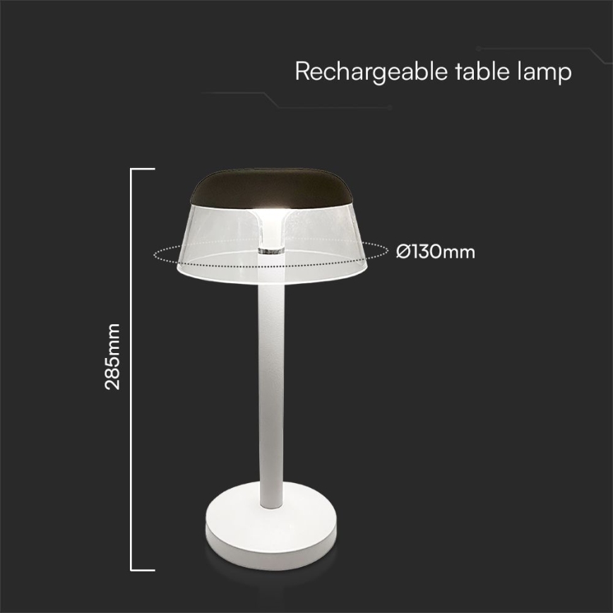 LED Dimbare oplaadbare touch tafellamp LED/3W/5V 3000-6000K 1800 mAh wit