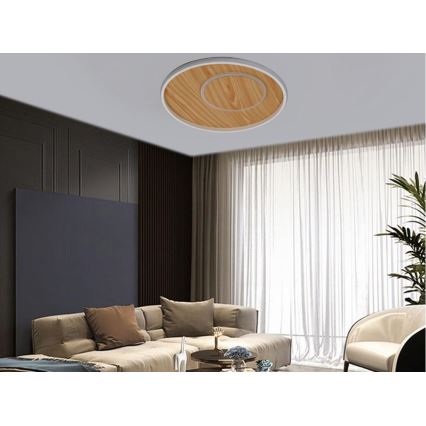 LED Dimbaar plafondlamp LED/65W/230V 3000-6500K bruin + afstandsbediening