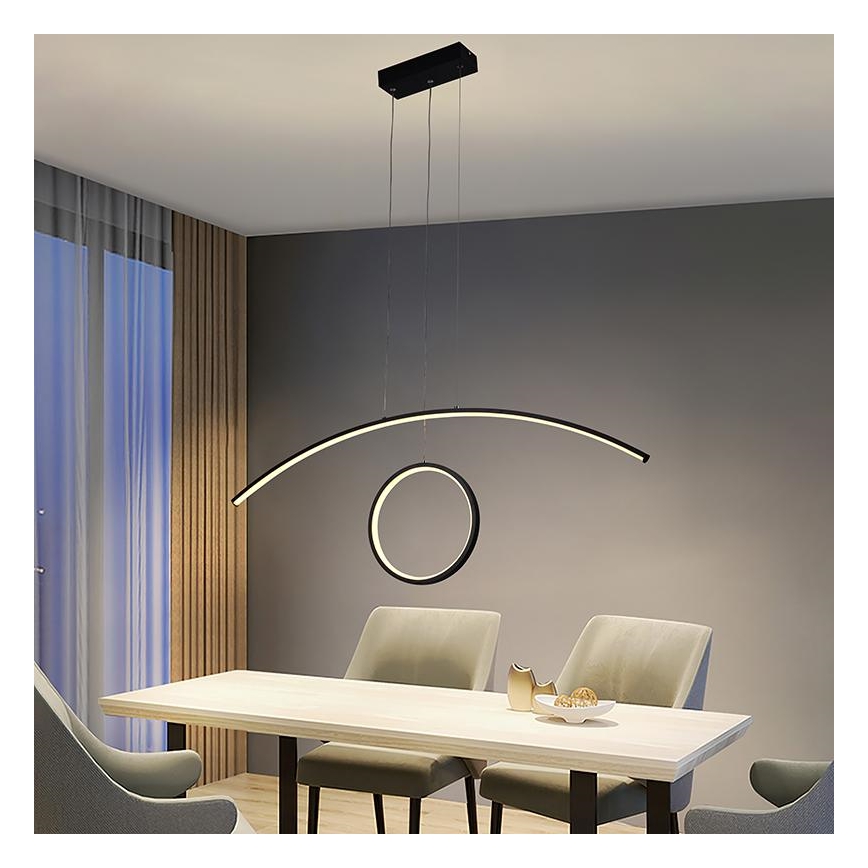 LED Dimbare plafondlamp aan snoer LED/55W/230V 3000-6500K + afstandsbediening