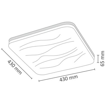 LED Dimbare plafondlamp DESERT LED/72W/230V + afstandsbediening