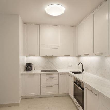 LED-dimbare plafondlamp HEX LED/72W/230V 3000–6000K Ø 50 cm wit + afstandsbediening