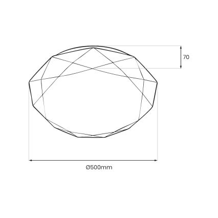 LED-dimbare plafondlamp HEX LED/72W/230V 3000–6000K Ø 50 cm wit + afstandsbediening