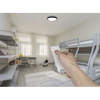 LED dimbare plafondlamp ILVI LED/30W/230V 2700-6500K diameter 40 cm zwart/messing + afstandsbediening