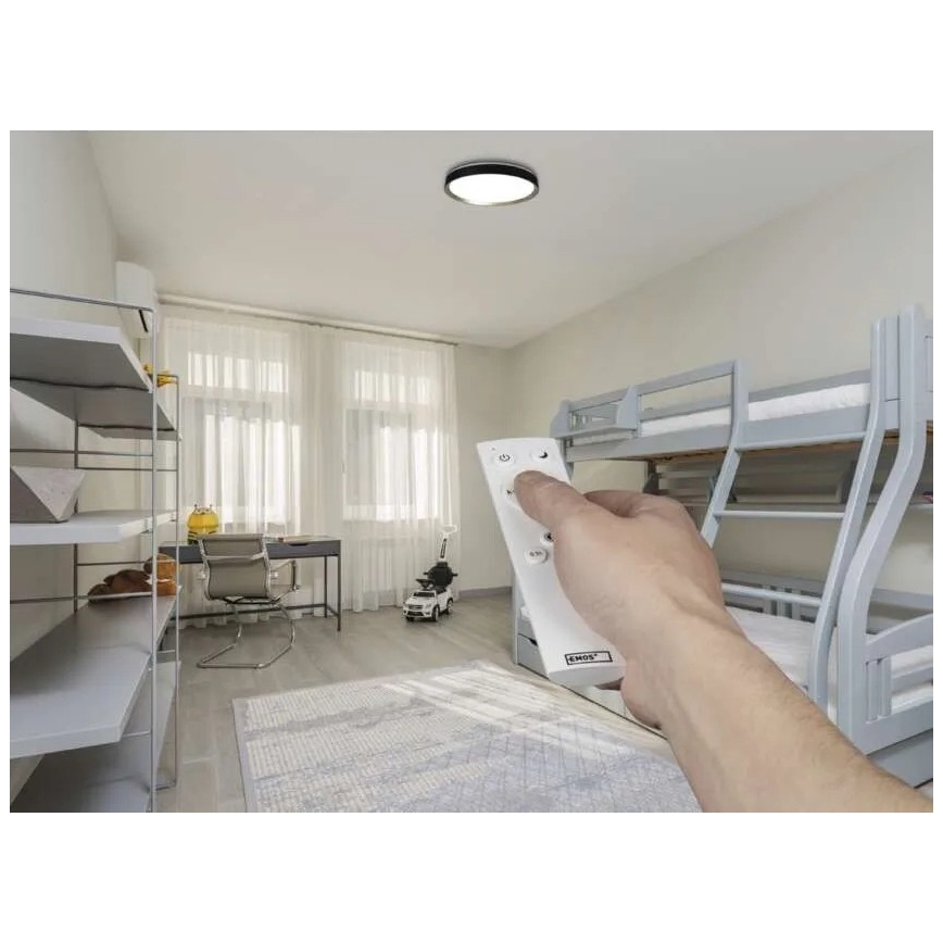 LED dimbare plafondlamp ILVI LED/30W/230V 2700-6500K diameter 40 cm zwart/messing + afstandsbediening