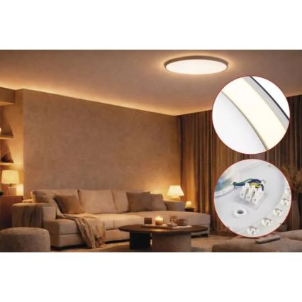 LED dimbare plafondlamp ILVI LED/30W/230V 2700-6500K diameter 40 cm zwart/messing + afstandsbediening