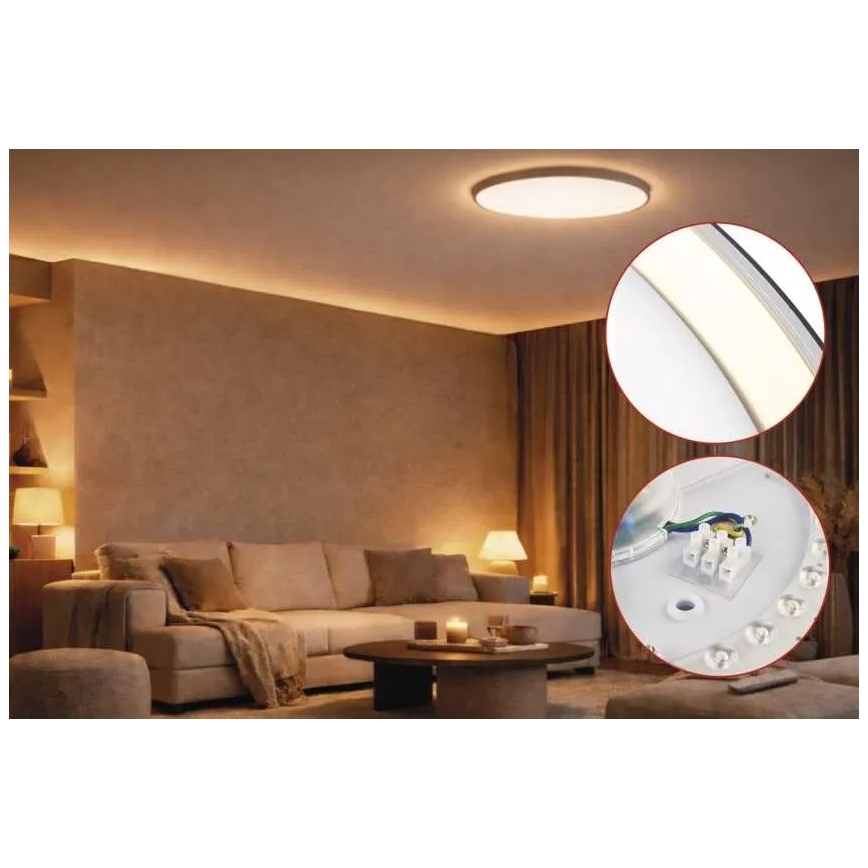 LED dimbare plafondlamp ILVI LED/30W/230V 2700-6500K diameter 40 cm zwart/messing + afstandsbediening