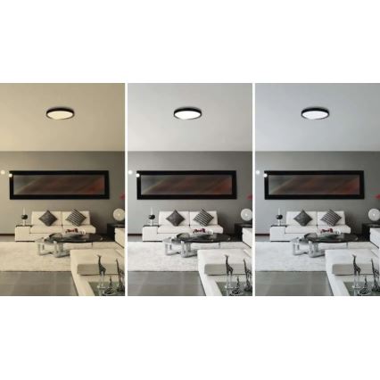 LED dimbare plafondlamp ILVI LED/30W/230V 2700-6500K diameter 40 cm zwart/messing + afstandsbediening